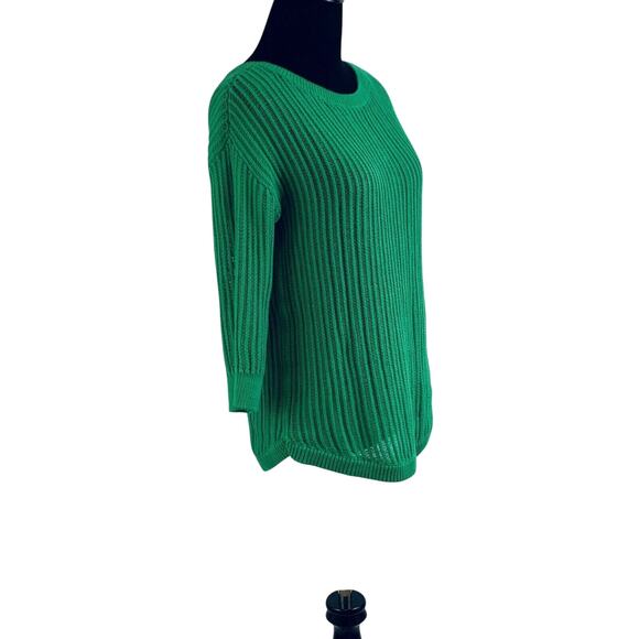 Gap Designed and Crafted green 3/4 sleeve open knit sweater XS - Picture 7 of 8
